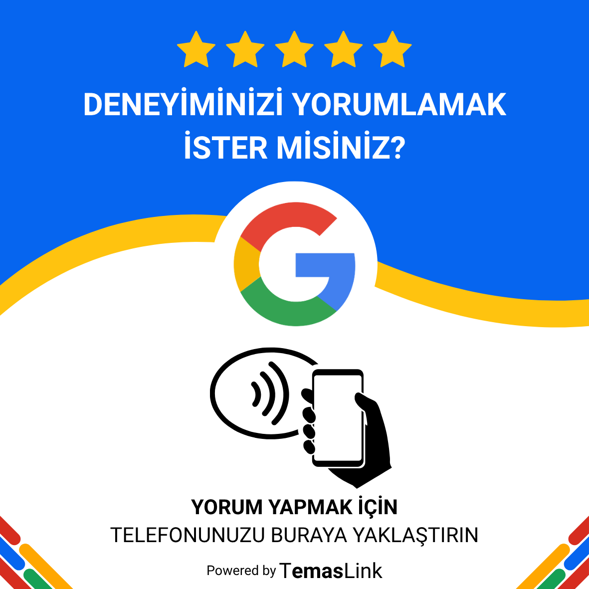 Kasa Yanı Google Yorum Kartı